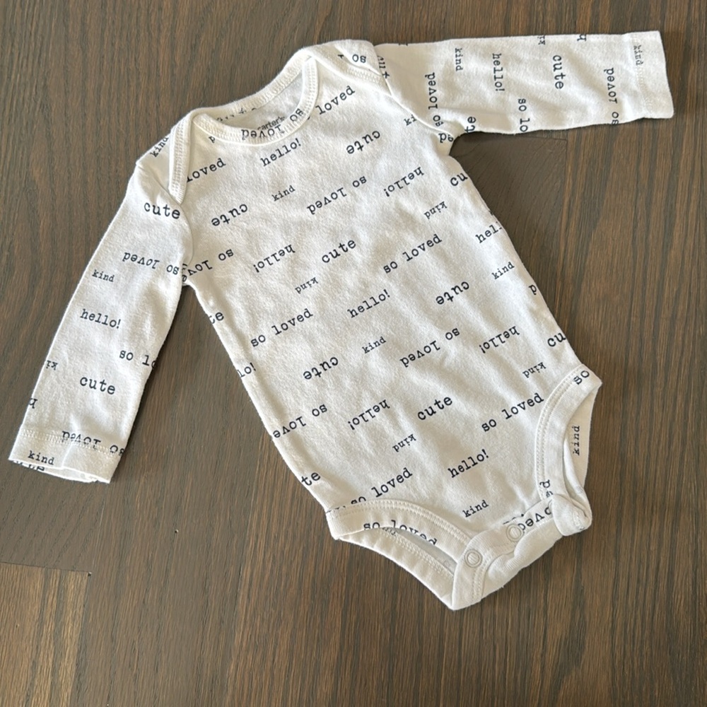 Carter’s 6-Pack Long Sleeve Baby Bodysuits Blue White 3M Cotton EUC - Picture 6 of 14